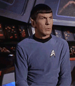 Spock raising a single eyebrow